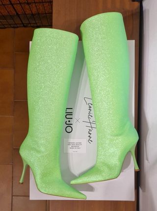 Stivali Liu Jo, tacco, verde lime glitter, n.41