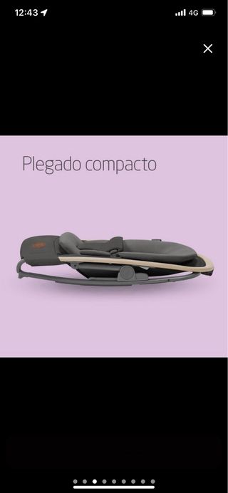 Mecedora bebé gris y madera