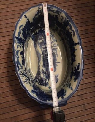 Terrina Victoria Wave Azul e Branco