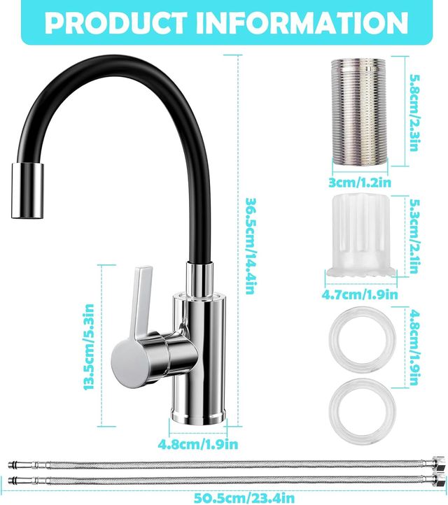 Grifo Cocina Flexible Acero Inox 360°