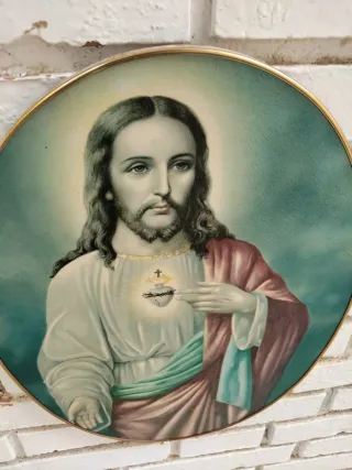 Cuadro Jesús Sagrado Corazón y Virgen del Carmen