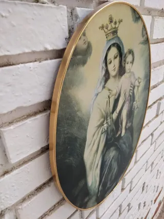 Cuadro Jesús Sagrado Corazón y Virgen del Carmen