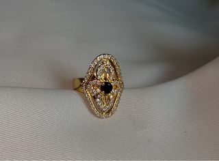 Anillo Oro Laminado 18k Negro y Dorado