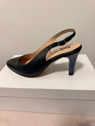 Scarpe slingback Volpato nere e blu