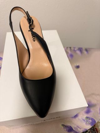 Scarpe slingback Volpato nere e blu