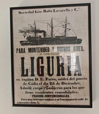 Cuadro Anuncio Antiguo Liguria Alumino