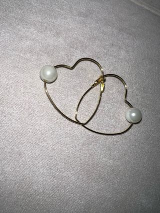 Pendientes Bimba y Lola Corazón Perla Dorados
