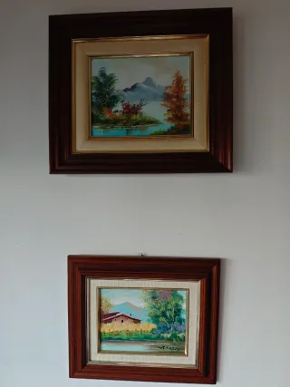 Lote de 7 cuadros con marco