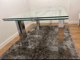 Mesa comedor extensible cristal y acero