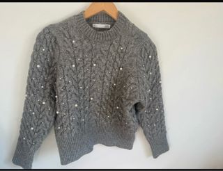 Jersey gris perlas mujer