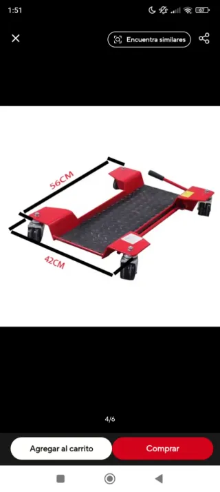 Plataforma Rodante para Moto 56x42cm