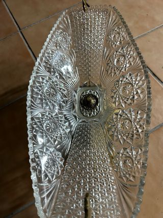 Centro de mesa cristal y latón