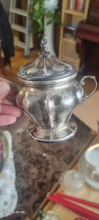 Zuccheriera in peltro piccola