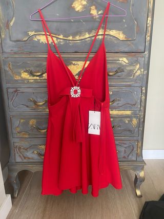 Vestido rojo tirantes fiesta