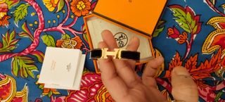 Pulsera Hermes Clic H Negra y Dorada