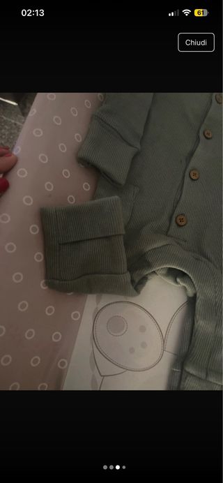 Tutina bimbo primark manica lunga con bottoni