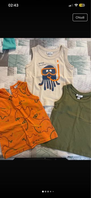 Set 3 canotte Fagottino 9-12 mesi