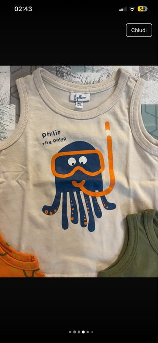 Set 3 canotte Fagottino 9-12 mesi