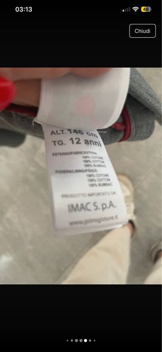 Giacca Primigi 12 anni grigia e blu