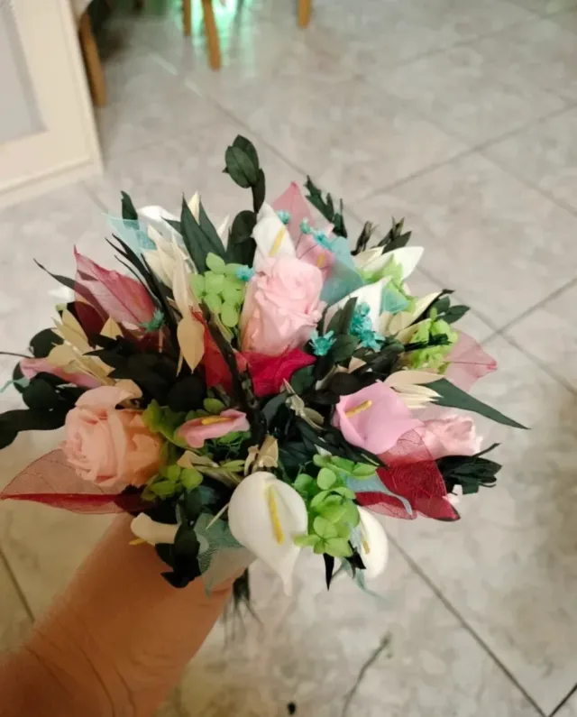 Ramo de novia pequeño flores preservadas