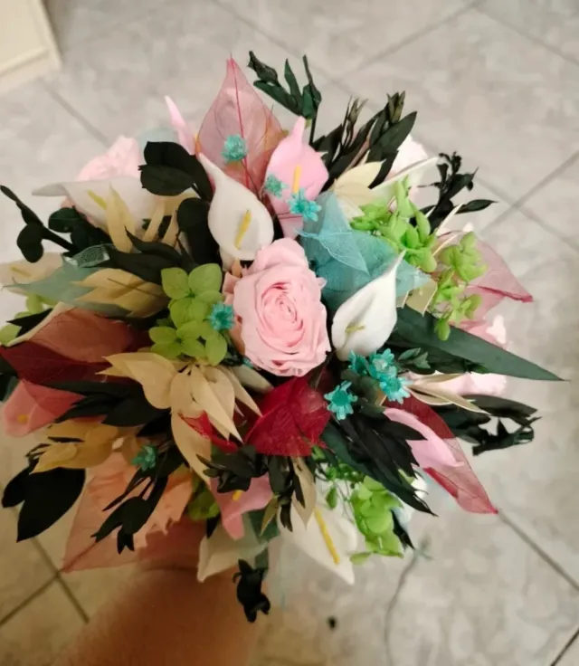 Ramo de novia pequeño flores preservadas