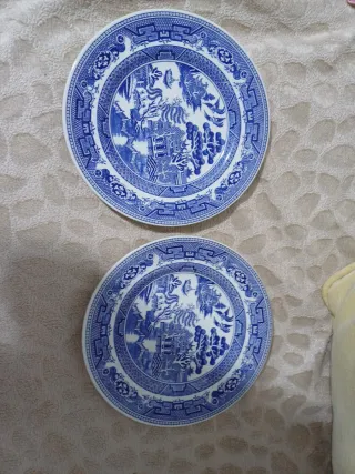 Set di 2 piatti decorativi blu