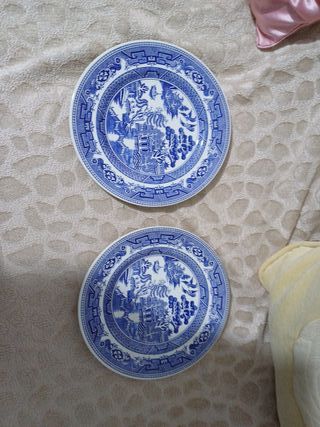Set di 2 piatti decorativi blu