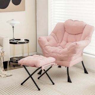 Poltrona ultra confortevole + pouf/ cotone