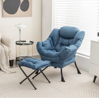 Poltrona ultra confortevole + pouf/ cotone