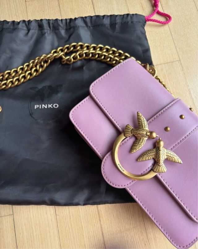 Borsa Pinko Love Birds Oro Rosa