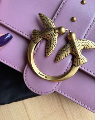 Borsa Pinko Love Birds Oro Rosa
