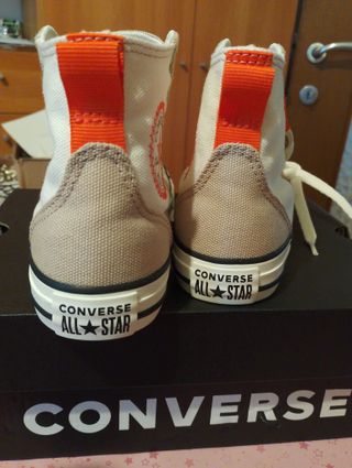 Converse All Star Tg 35 Beige/Bianco