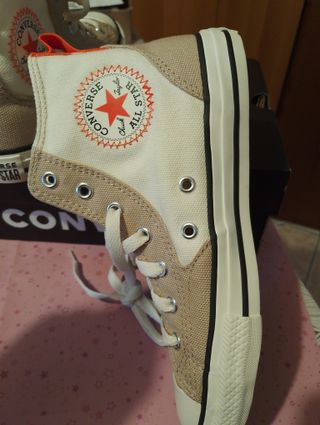 Converse All Star Tg 35 Beige/Bianco