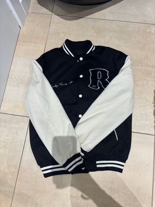 Chaqueta Bomber Negra y Blanca