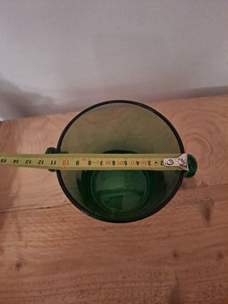 Cubitera vintage de cristal verde