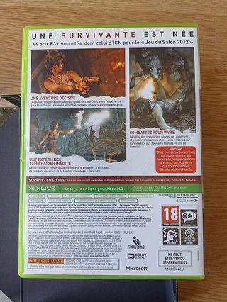 🇫🇷 Tomb Raider Survival Edition Xbox 360