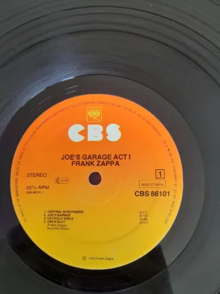 Frank Zappa "Joe's Garage act I" Lp Vinile