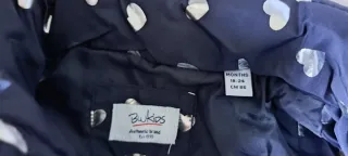 Gilet bambina blu con cuori argento  BluKids