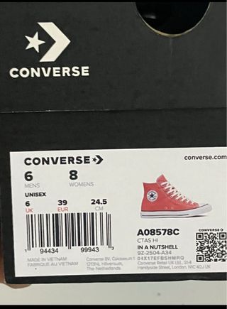 Converse Chuck Taylor high in a nutshell talla 39