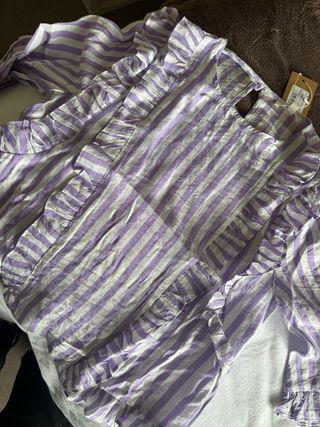 Blusa Rayas Morado y Blanco Mujer