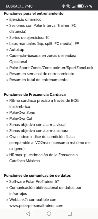 Polar CS400 Sensores y Wearlink