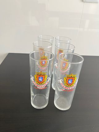 Set 6 Vasos Tubo Escudo Pamplona