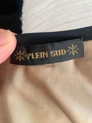 Vestido de fiesta encaje negro y beige