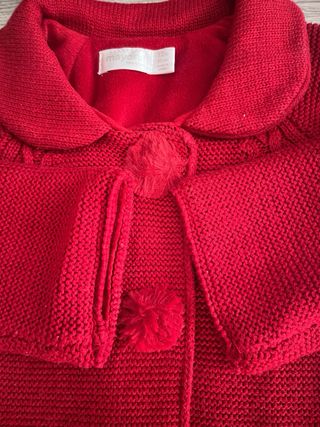 Abrigo y gorro punto Mayoral bebé rojo