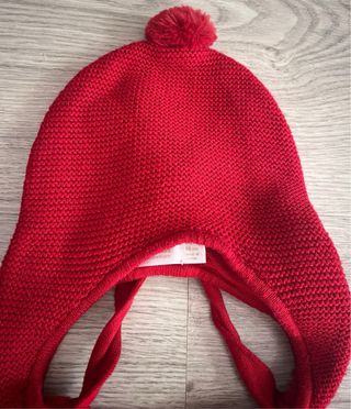 Abrigo y gorro punto Mayoral bebé rojo