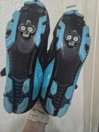 Zapatillas Ciclismo Spinning Negras y Azules