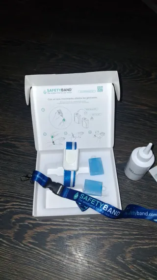 Pulsera Gel Hidroalcohólico SafetyBand Azul