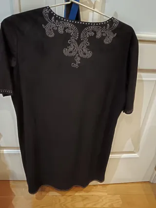 Vestido Zara negro antelina talla L