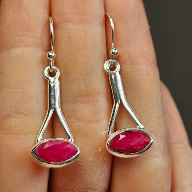 Pendientes Plata 925 rubí