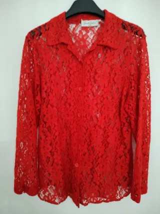 Camicetta in pizzo rosso